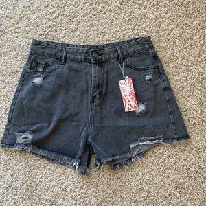 Romwe Distressed Jean Shorts